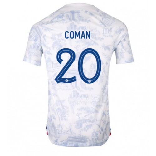 Fotballdrakt Herre Frankrike Kingsley Coman #20 Bortedrakt VM 2022 Kortermet